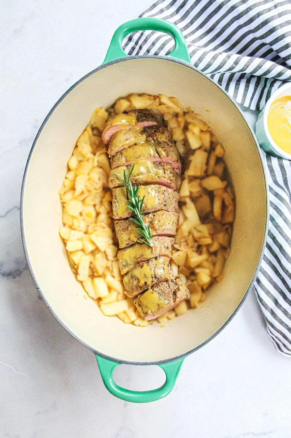 Honey-Dijon Pork Tenderloin with Sautéed Apple & Onions