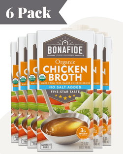 6 Pack Organic Chicken Broth - No Salt Added