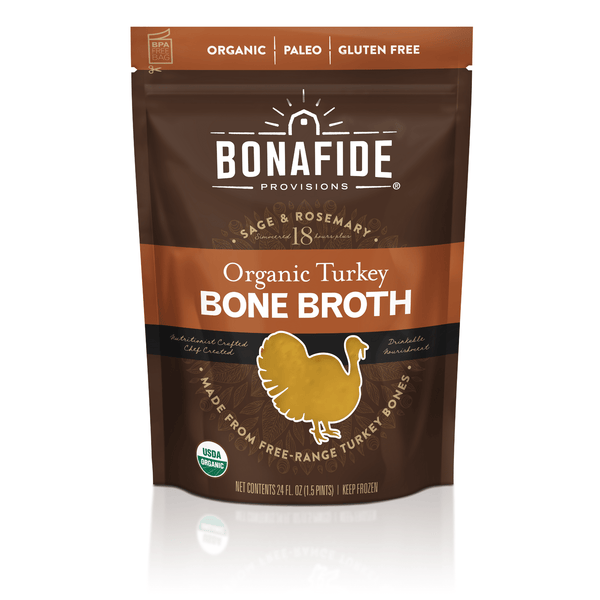 6 Pack Frozen Organic Turkey Bone Broth