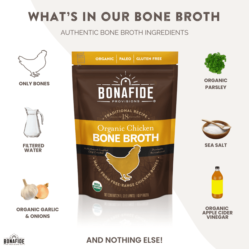12 Pack Frozen Organic Chicken Bone Broth
