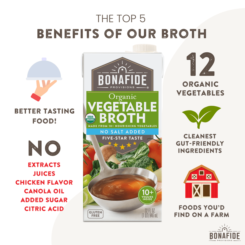 Organic Vegetable Broth - No Salt Added, 6-pack