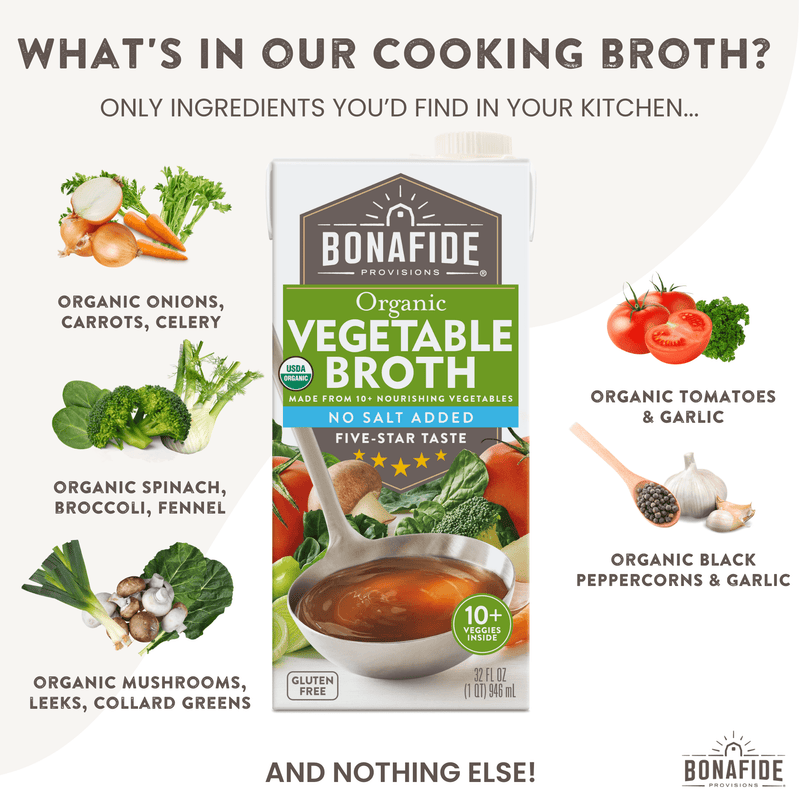 Organic Vegetable Broth - No Salt Added, 6-pack