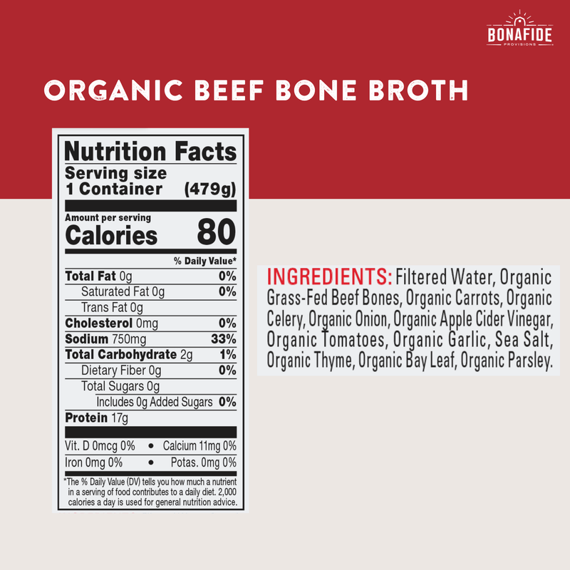 Organic Beef Bone Broth - 6 Pack