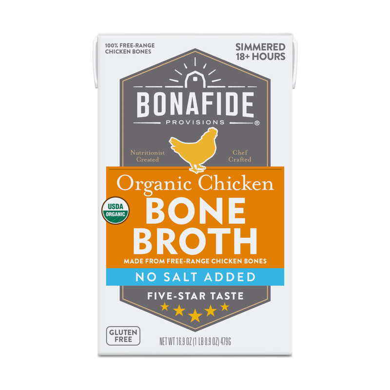 Organic Chicken Bone Broth - No Salt Added, 6-pack