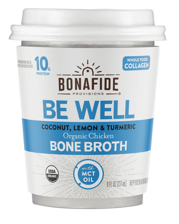 20 Pack Frozen Lemon, Turmeric & Coconut Oil Be Well Broth Cup