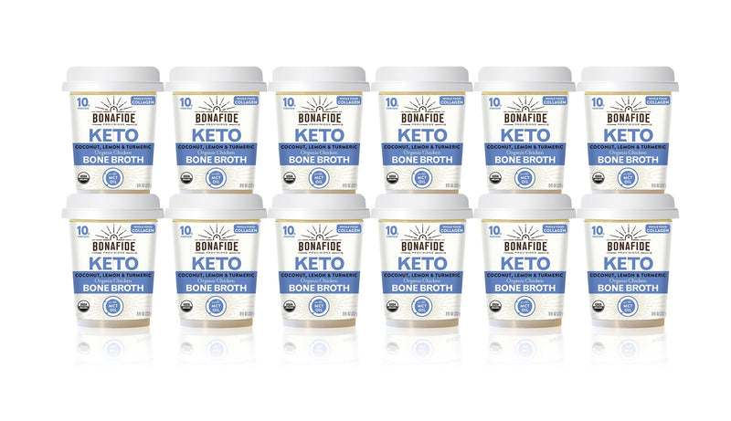 12-Pack Lemon, Turmeric & Coconut Oil Keto Broth (Dairy-Free, Paleo)